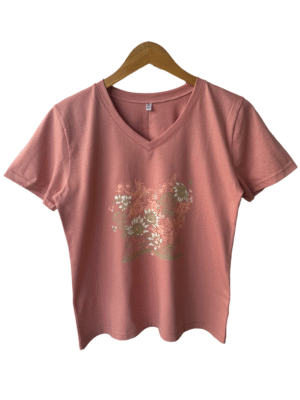 Remera Algodón Estampada Escote V