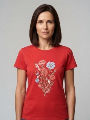 Remera Algodón Estampada Flor