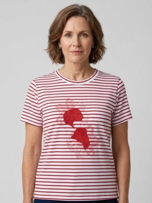 Remera Rayada Algodón Flor